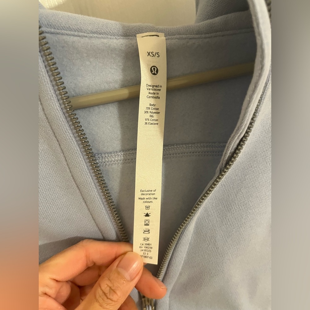 NWT LuLuLemon Scuba Oversized Full Zip Hoodie in Blue Size S/XS